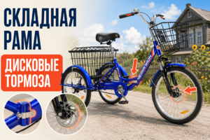Велосипед РВЗ Чемпион 20 Складной синий металлик