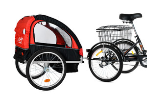 Велоприцеп для перевозки детей для трехколесного велосипеда для взрослых